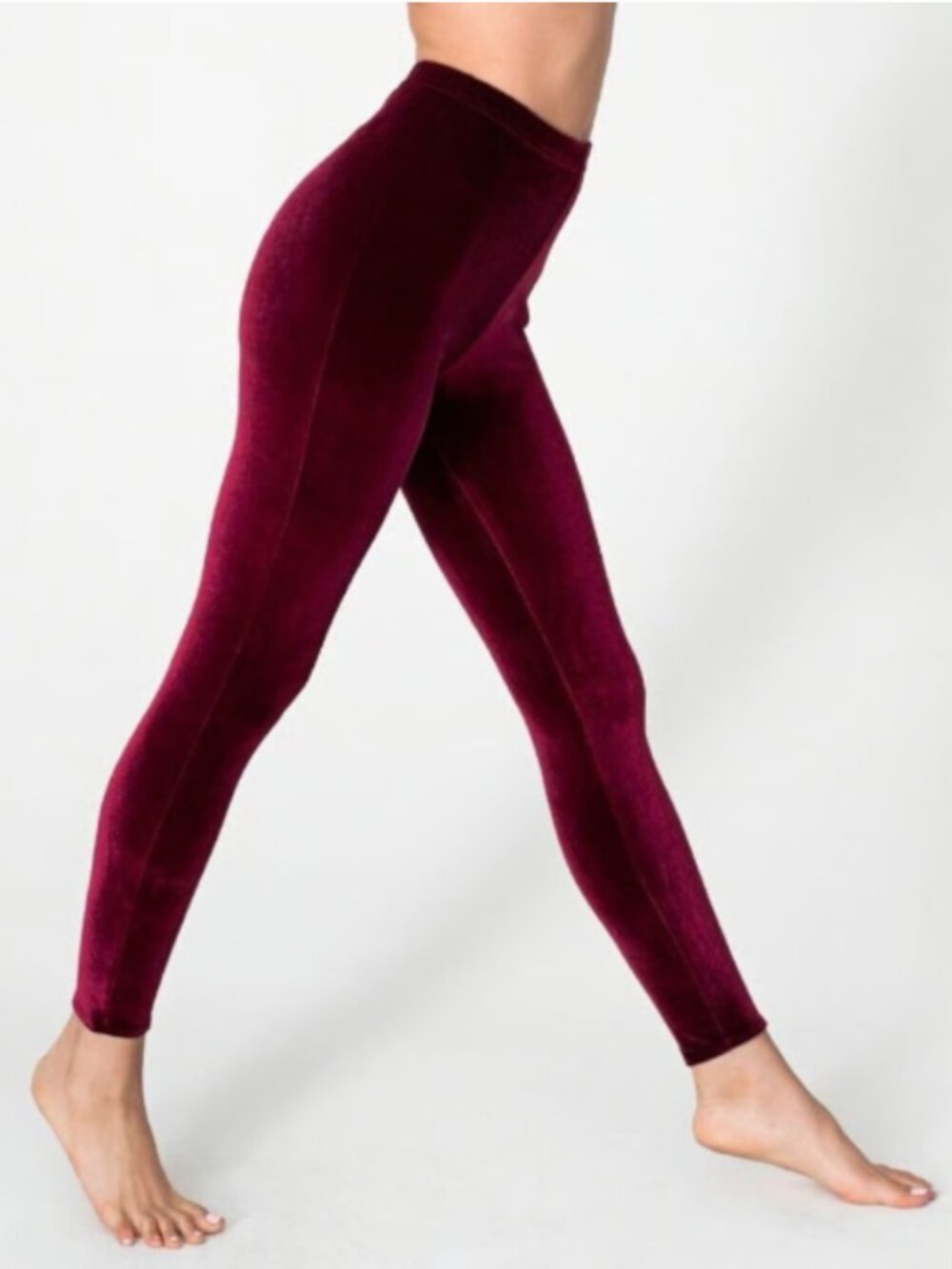 American Apparel Burgundy Velvet Leggings, Women's Small